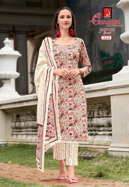 Jaipuri Vol 15 Ganpati Cotton Readymade Pant Style Suits Manufacturer Gujarat