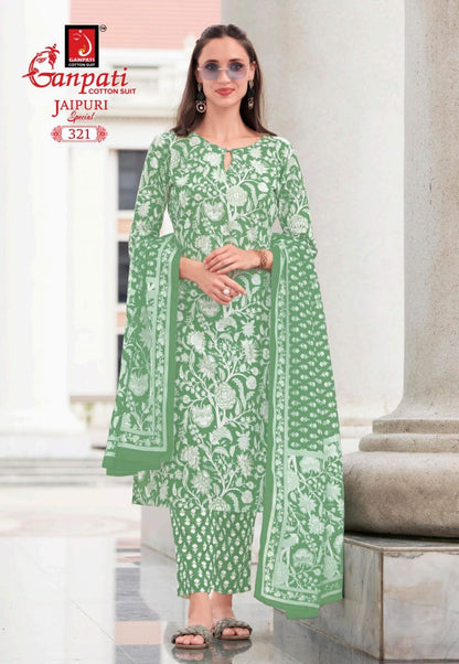 Jaipuri Vol 15 Ganpati Cotton Readymade Pant Style Suits Manufacturer Gujarat
