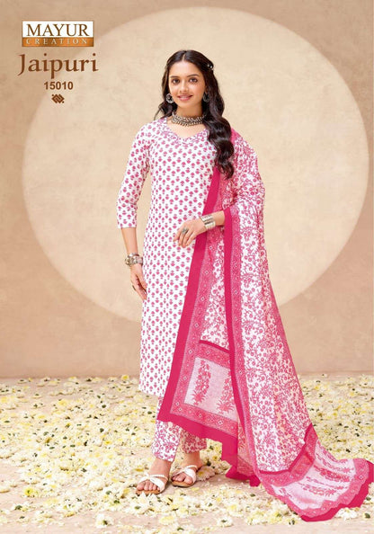Jaipuri Vol 15 Mayur Creation Readymade Cotton Pant Suits Wholesaler