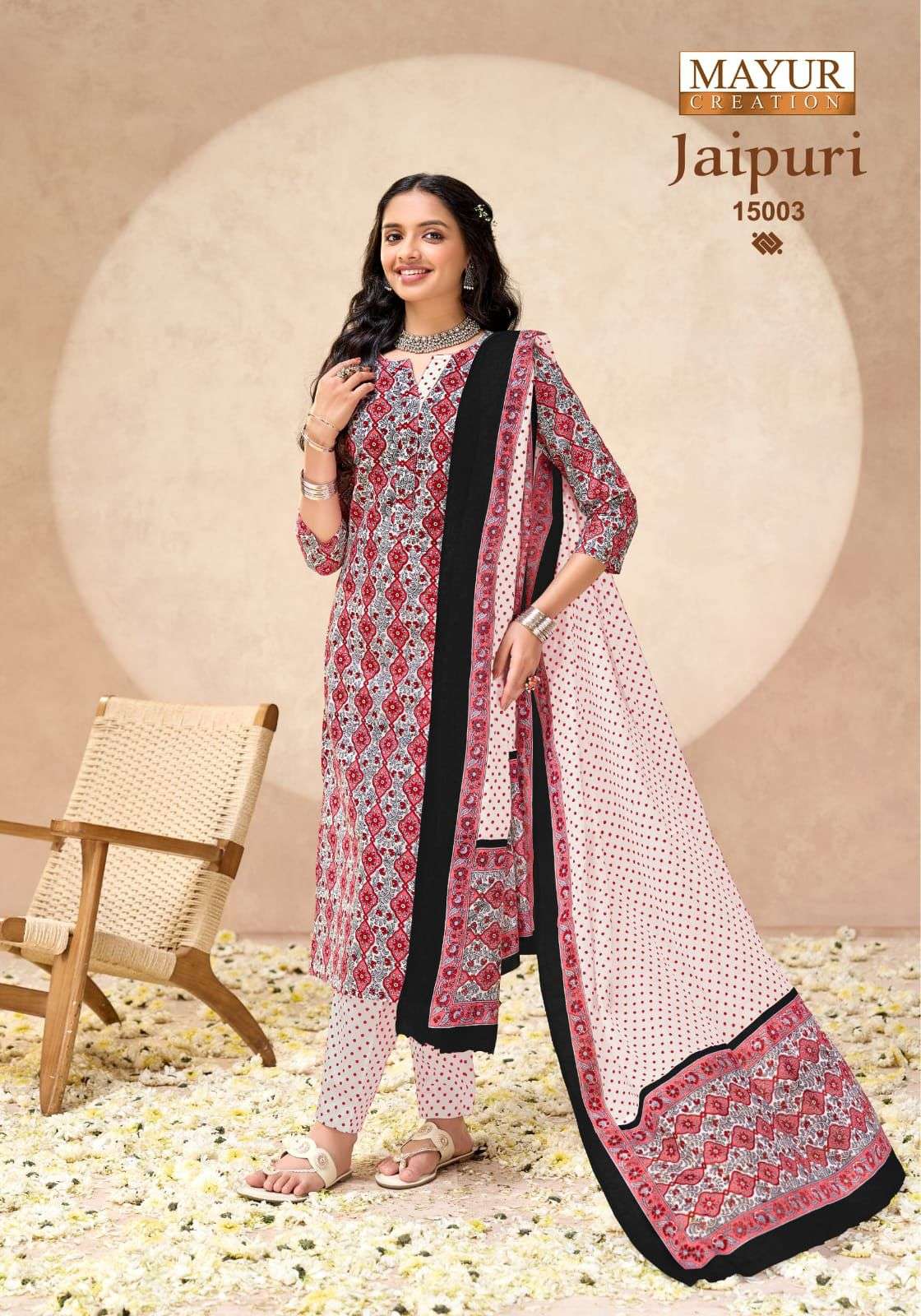 Jaipuri Vol 15 Mayur Creation Readymade Cotton Pant Suits Wholesaler