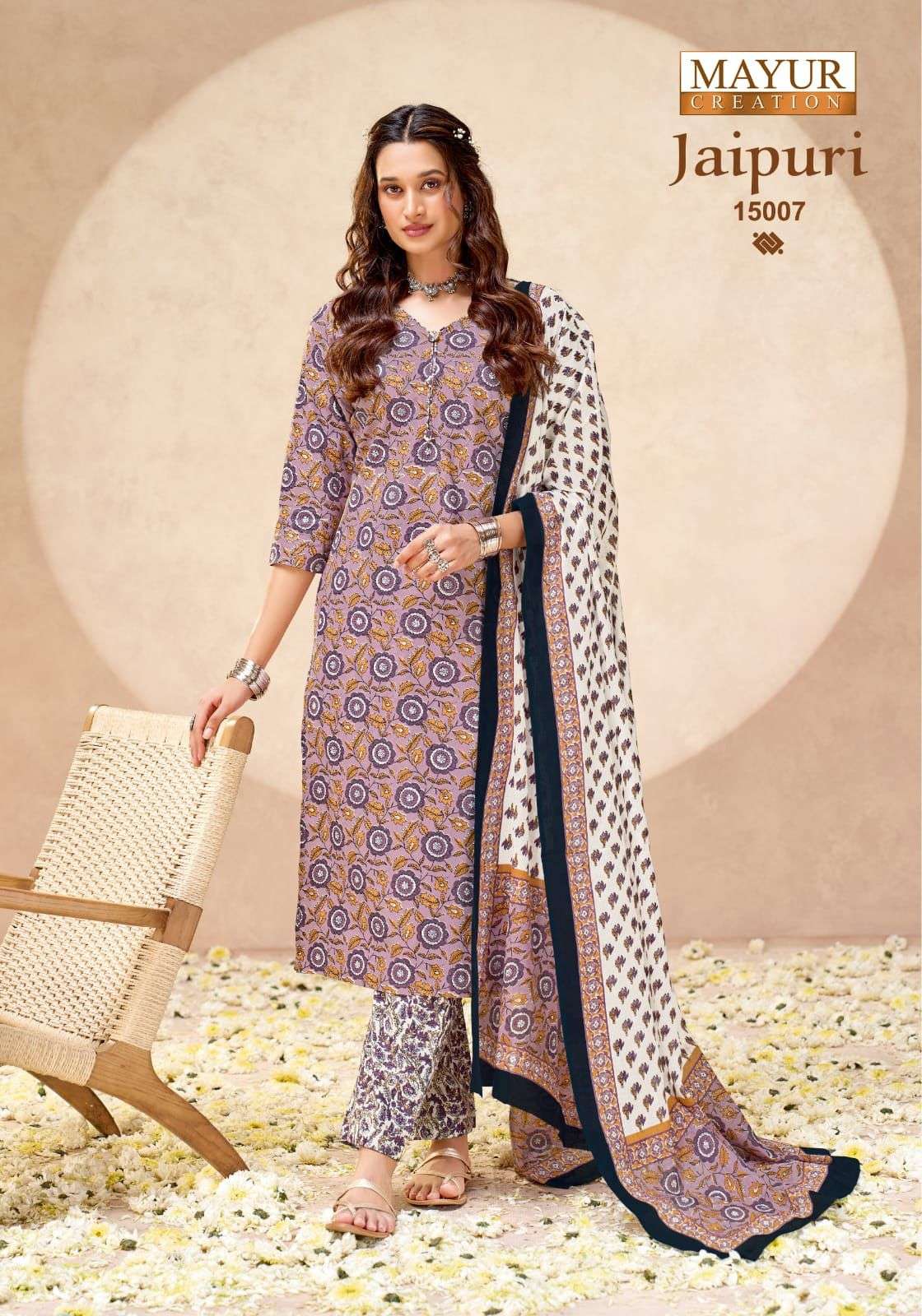 Jaipuri Vol 15 Mayur Creation Readymade Cotton Pant Suits Wholesaler