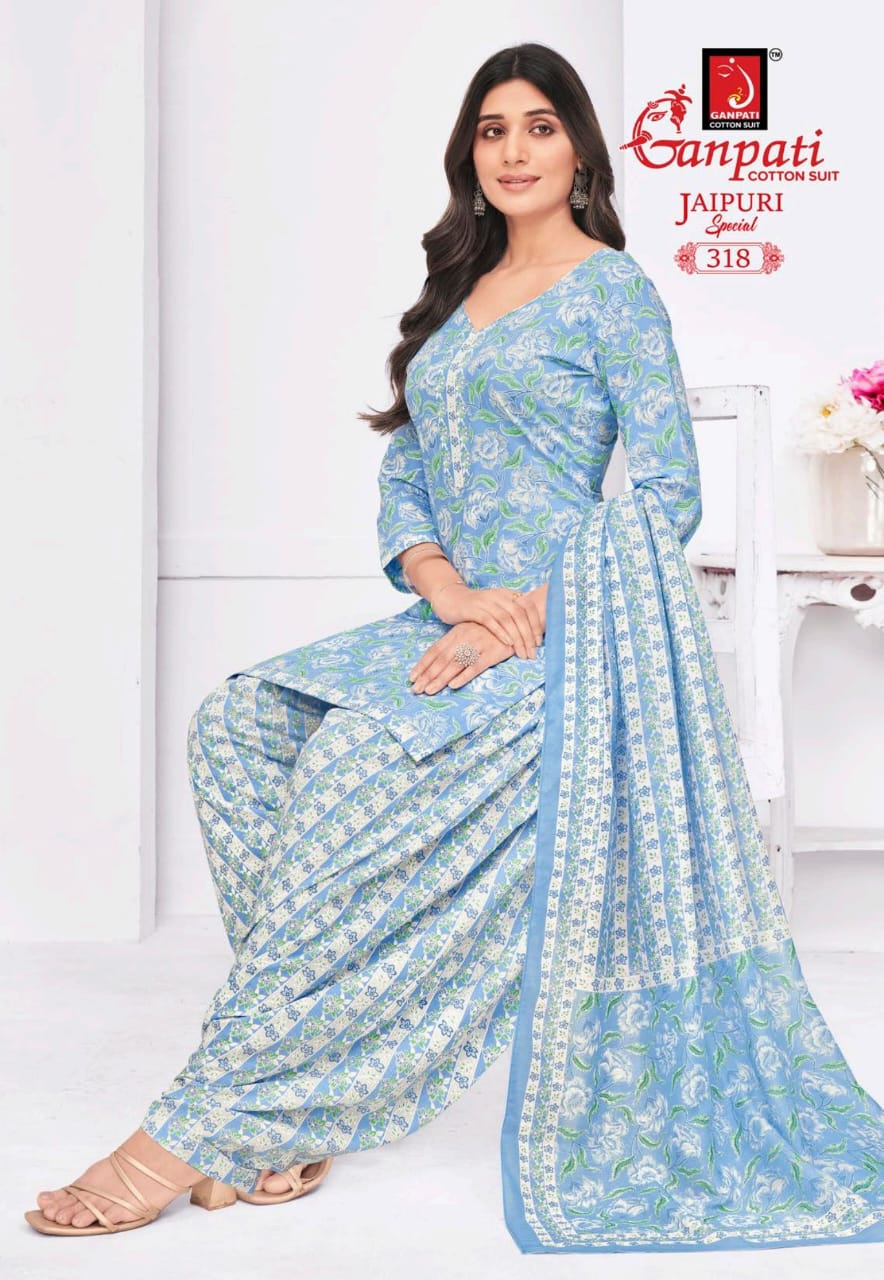 Jaipuri Vol 15 Special Patiyala Ganpati Cotton Salwar Suits Exporter Gujarat