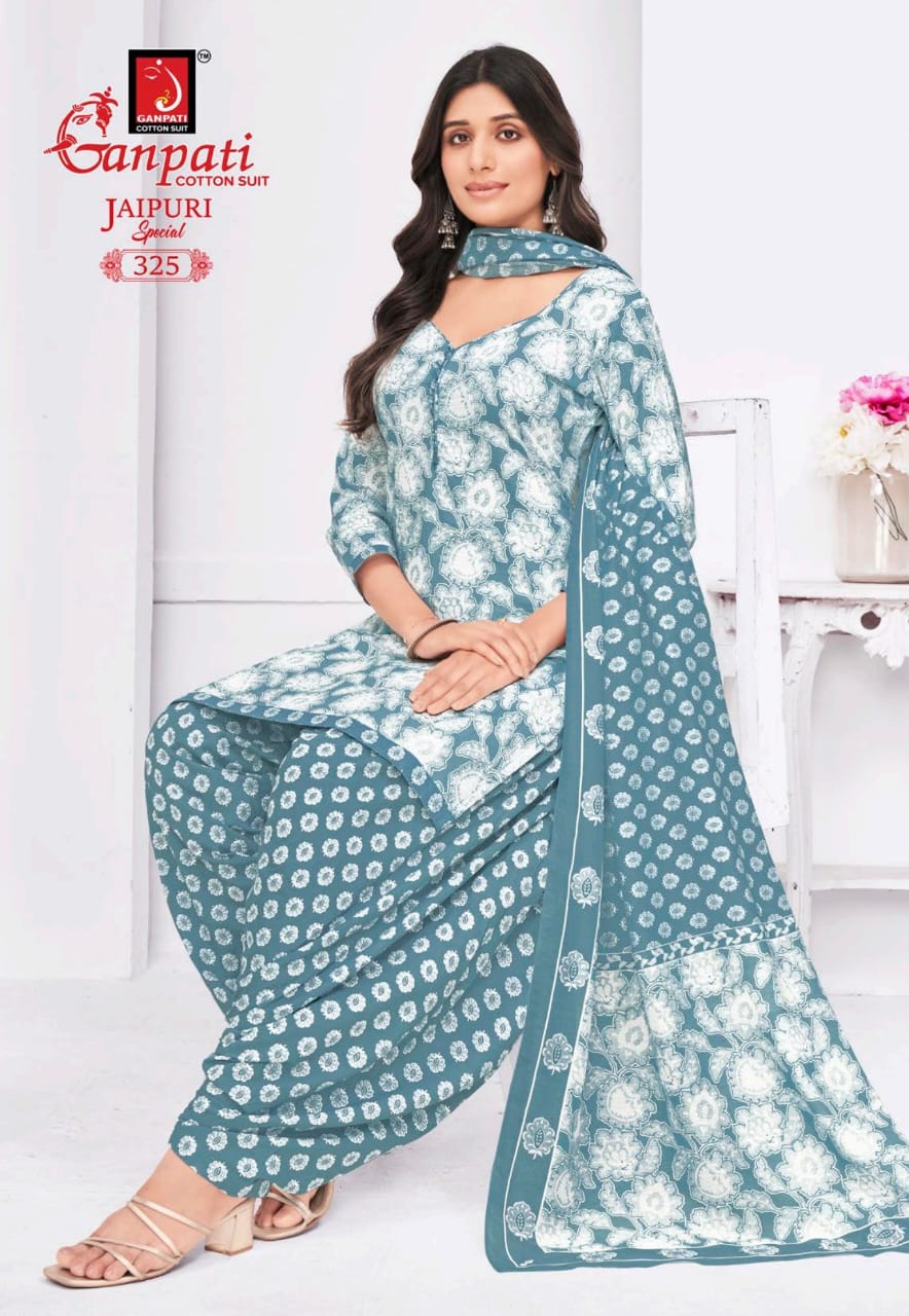 Jaipuri Vol 15 Special Patiyala Ganpati Cotton Salwar Suits Exporter Gujarat