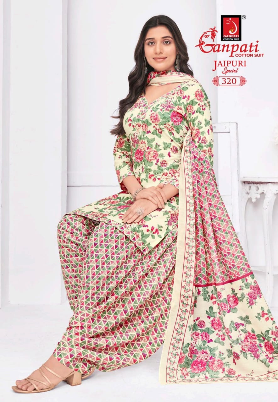 Jaipuri Vol 15 Special Patiyala Ganpati Cotton Salwar Suits Exporter Gujarat