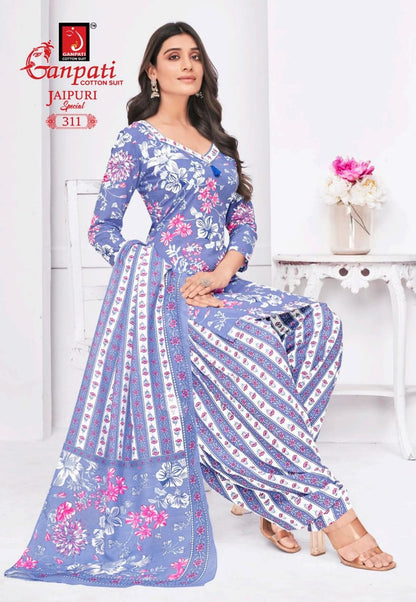 Jaipuri Vol 15 Special Patiyala Ganpati Cotton Salwar Suits Exporter Gujarat
