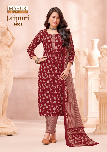 Jaipuri Vol 16 Mayur Creation Cotton Dress Material Supplier