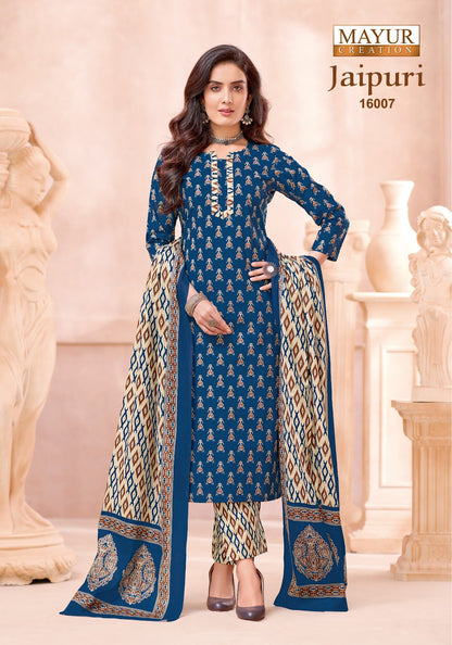 Jaipuri Vol 16 Mayur Creation Cotton Dress Material Supplier