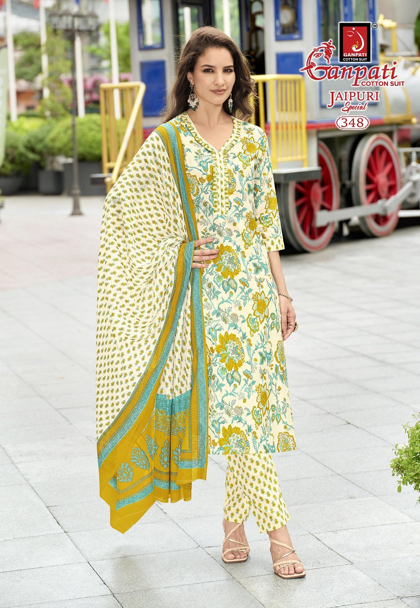 Jaipuri Vol 17 Ganpati Pure Cotton Readymade Cotton Pant Suits Supplier