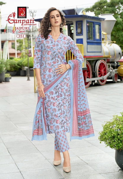 Jaipuri Vol 17 Ganpati Pure Cotton Readymade Cotton Pant Suits Supplier