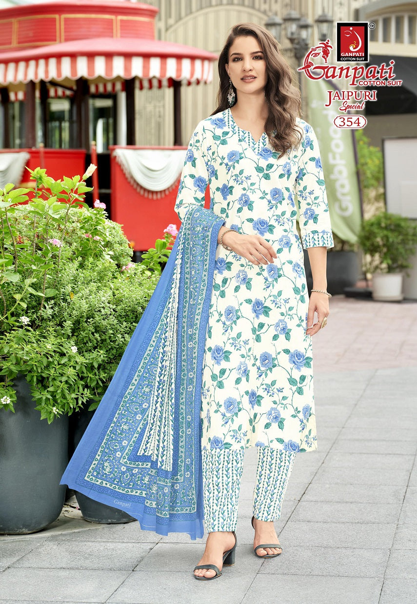 Jaipuri Vol 17 Ganpati Pure Cotton Readymade Cotton Pant Suits Supplier