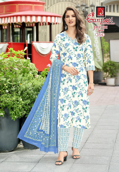 Jaipuri Vol 17 Ganpati Pure Cotton Readymade Cotton Pant Suits Supplier