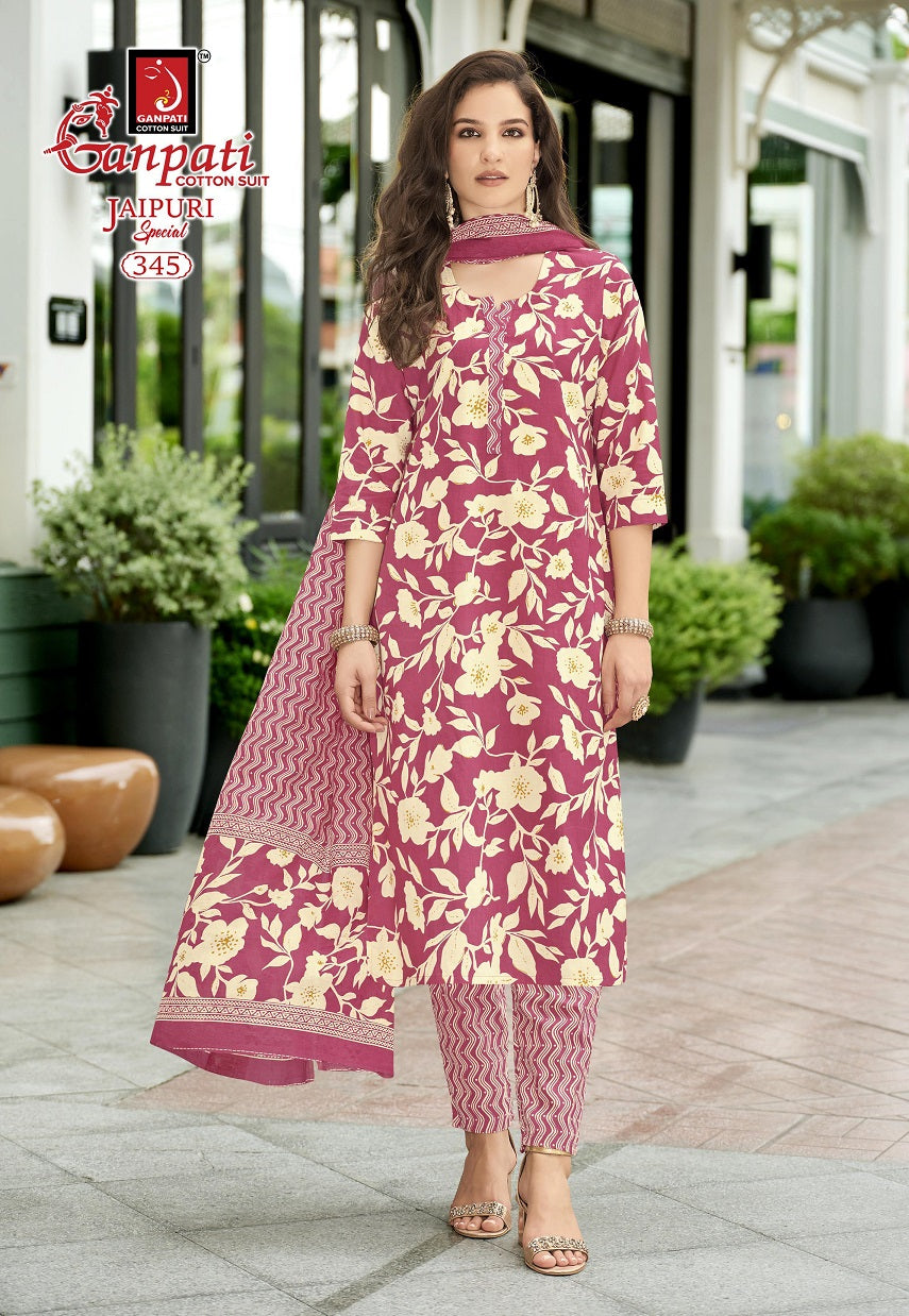 Jaipuri Vol 17 Ganpati Pure Cotton Readymade Cotton Pant Suits Supplier