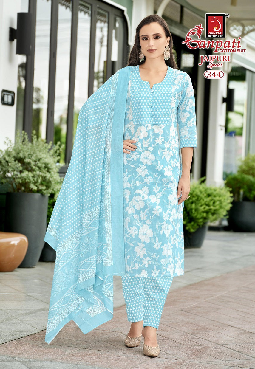 Jaipuri Vol 17 Ganpati Pure Cotton Readymade Cotton Pant Suits Supplier