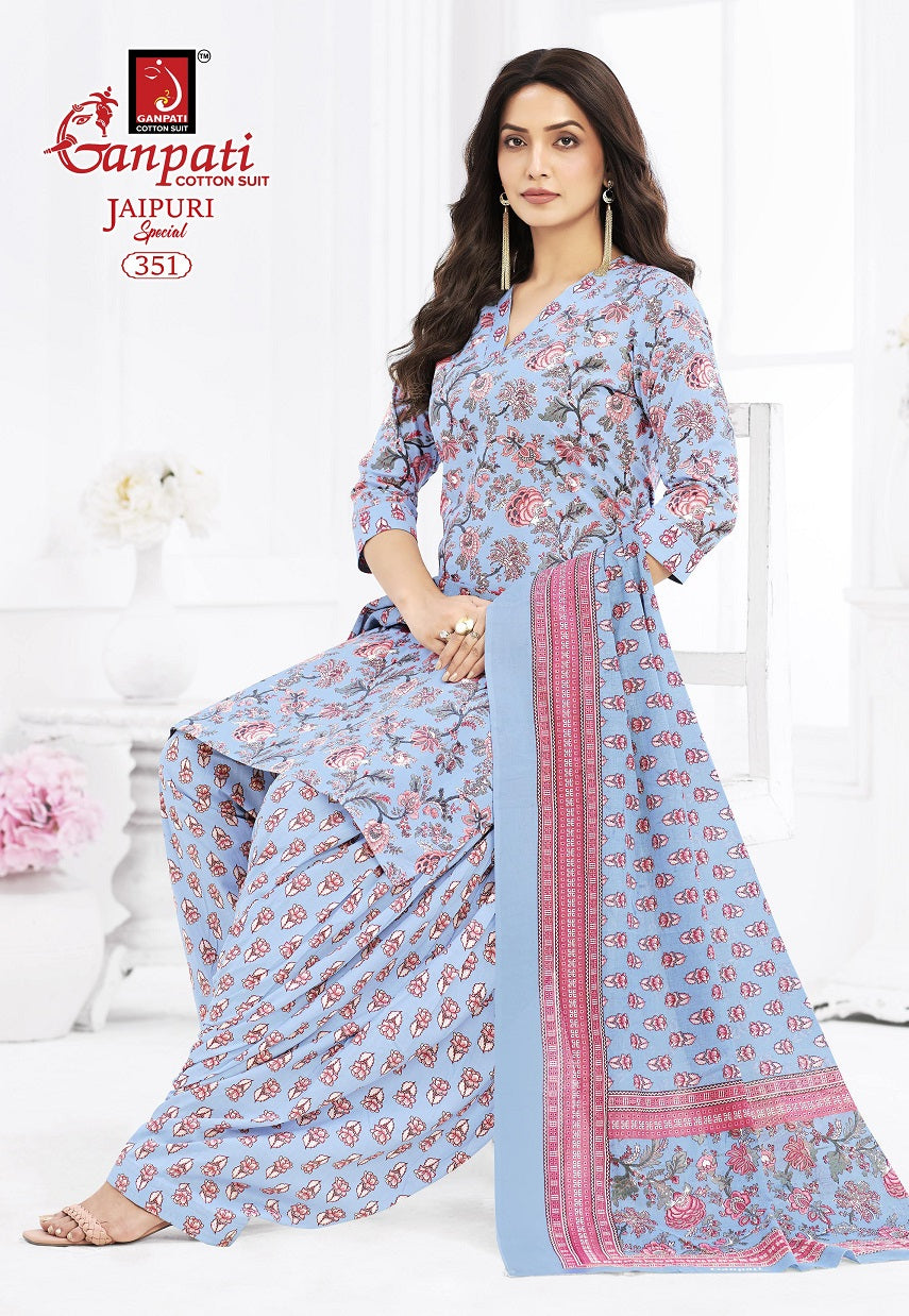 Jaipuri Vol 17 Special Patiyala Ganpati Cotton Dress Material Wholesale Rate