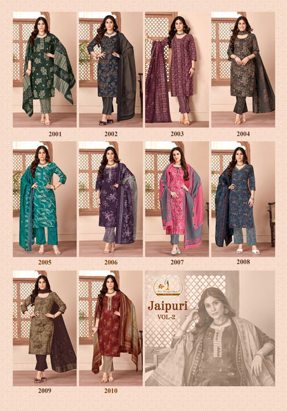 Jaipuri Vol 2 Miss World Choice Mix Cotton Pant Style Suits Exporter