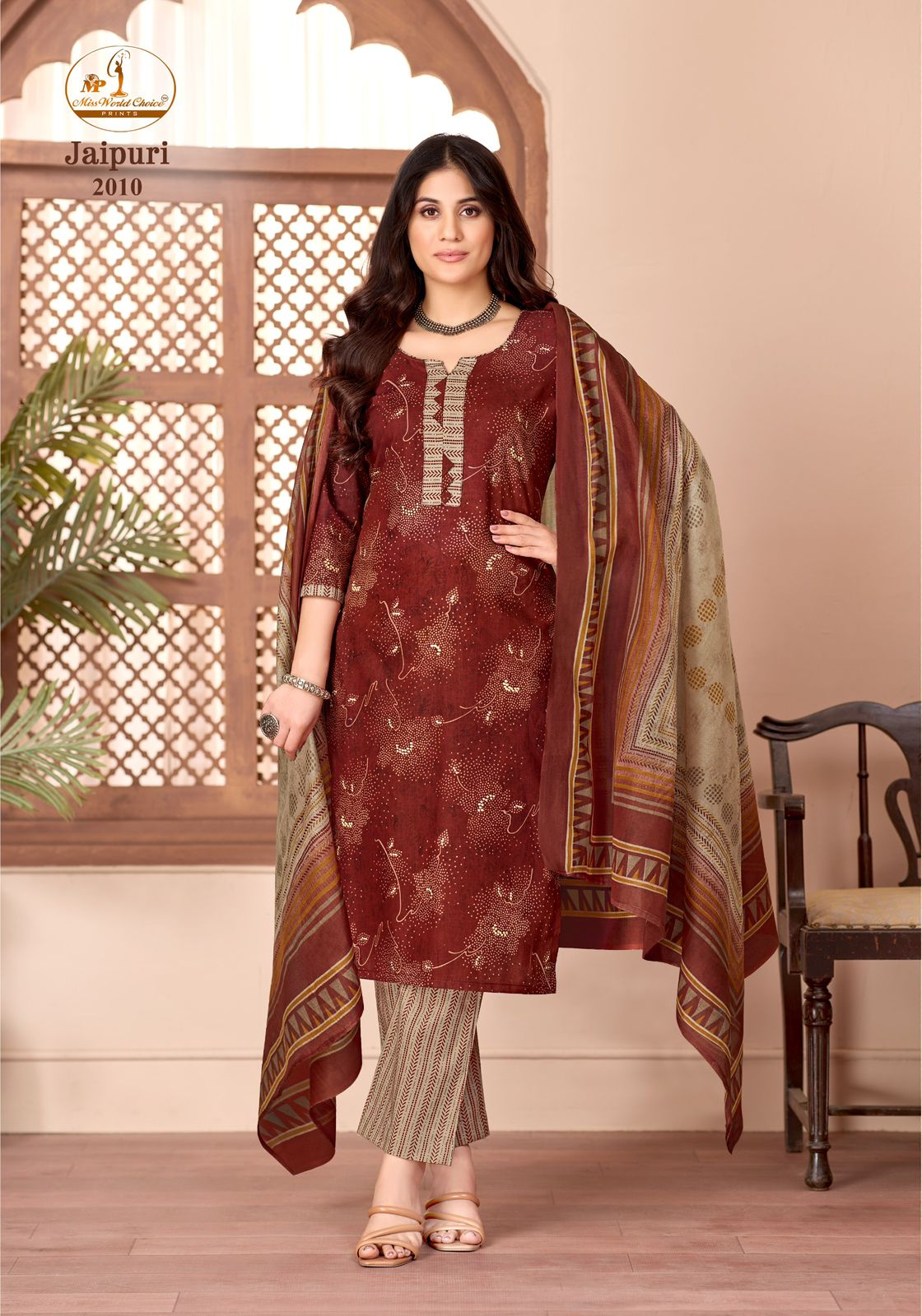 Jaipuri Vol 2 Miss World Choice Readymade Cotton Pant Suits Exporter Ahmedabad