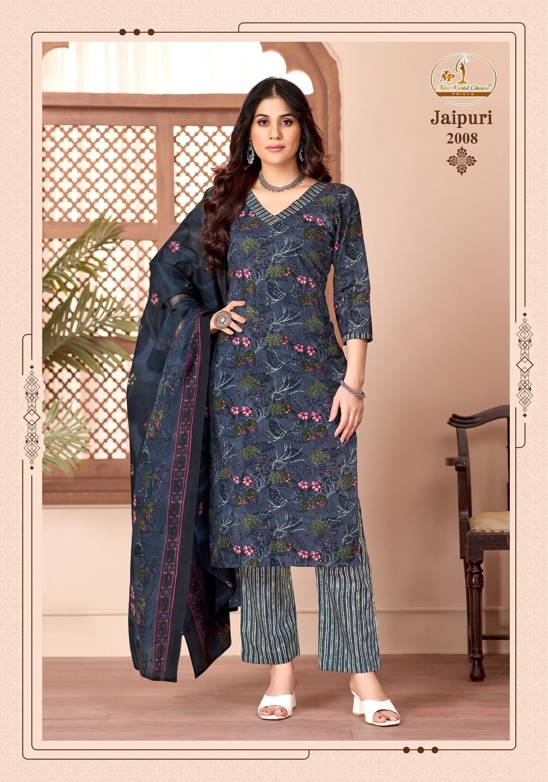 Jaipuri Vol 2 Miss World Choice Readymade Cotton Pant Suits Exporter Ahmedabad