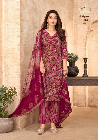 Jaipuri Vol 3 Miss World Choice Cotton Readymade Cotton Pant Suits Wholesale