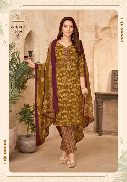 Jaipuri Vol 3 Miss World Choice Cotton Readymade Cotton Pant Suits Wholesale