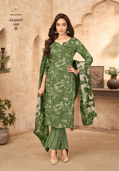 Jaipuri Vol 3 Miss World Choice Cotton Readymade Cotton Pant Suits Wholesale