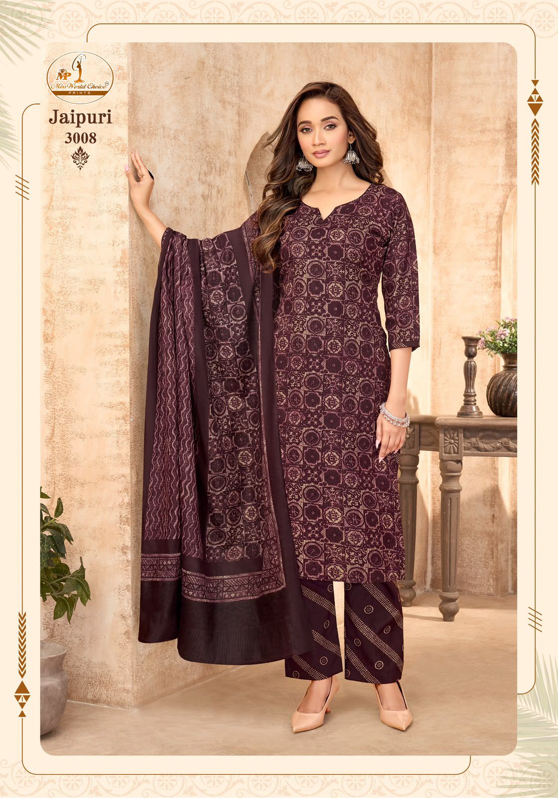 Jaipuri Vol 3 Miss World Choice Cotton Readymade Cotton Pant Suits Wholesale