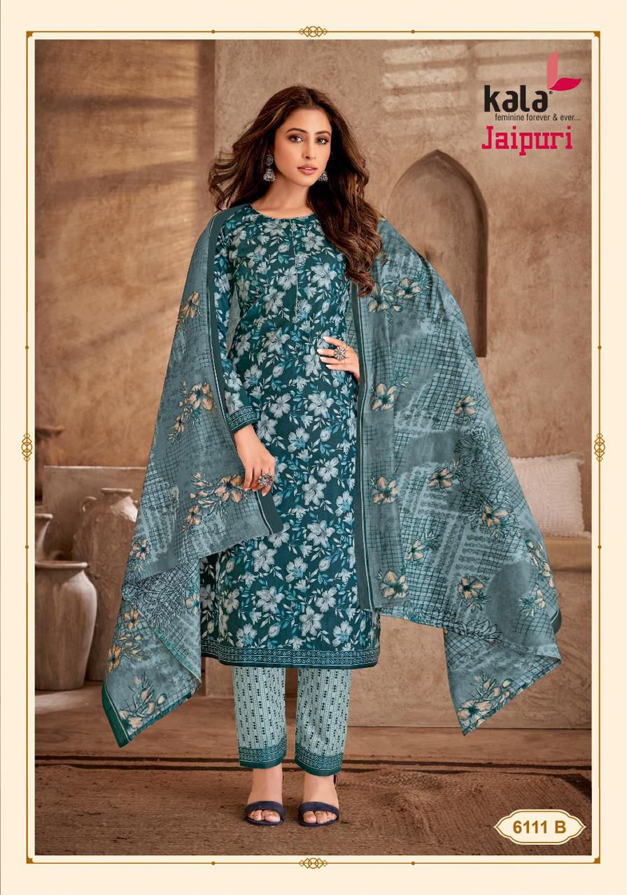 Jaipuri Vol 5 Kala Premium Cotton Pant Style Suits Wholesale Price