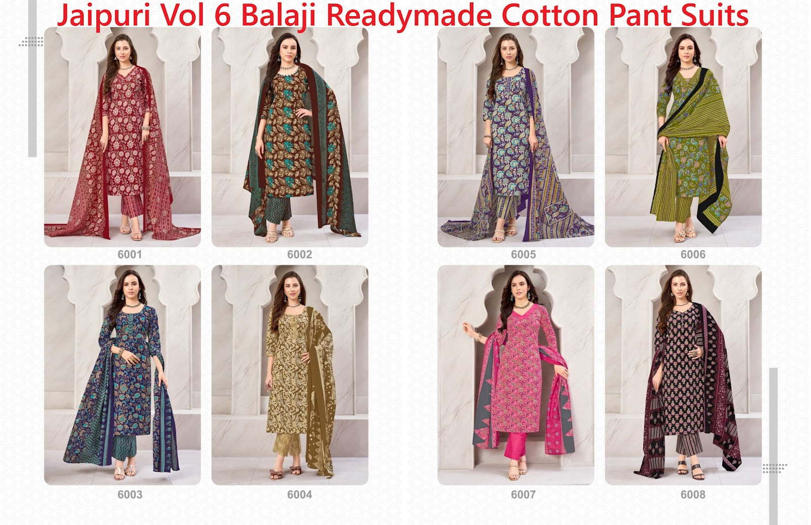 Jaipuri Vol 6 Balaji Readymade Cotton Pant Suits Wholesale