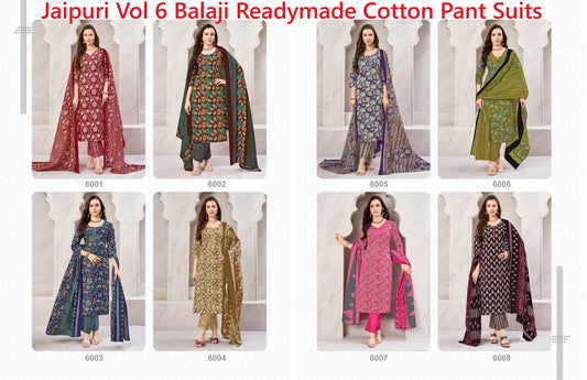 Jaipuri Vol 6 Balaji Readymade Cotton Pant Suits Wholesale