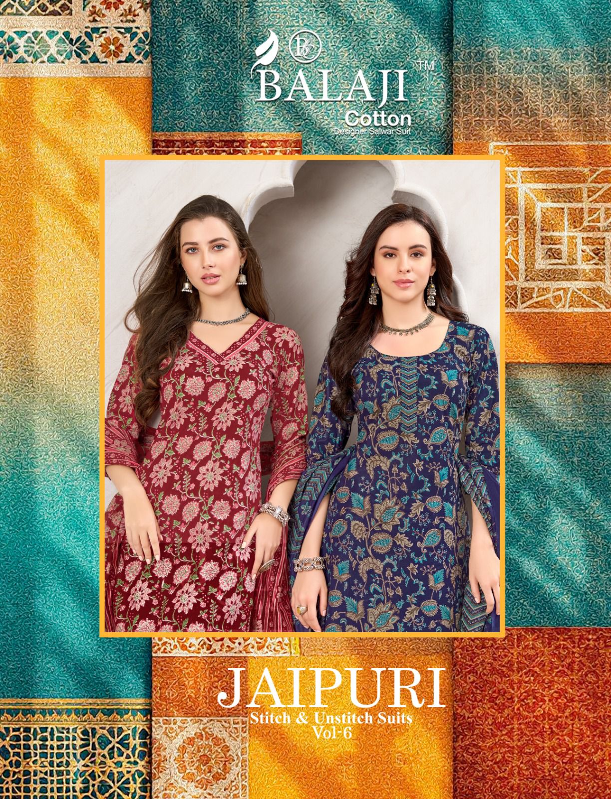 Jaipuri Vol 6 Balaji Readymade Cotton Pant Suits Wholesale