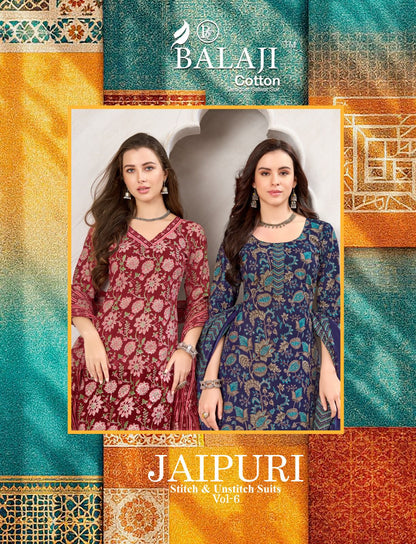 Jaipuri Vol 6 Balaji Readymade Cotton Pant Suits Wholesale