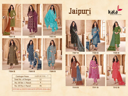 Jaipuri Vol 7 Kala Cotton Dress Material Wholesale