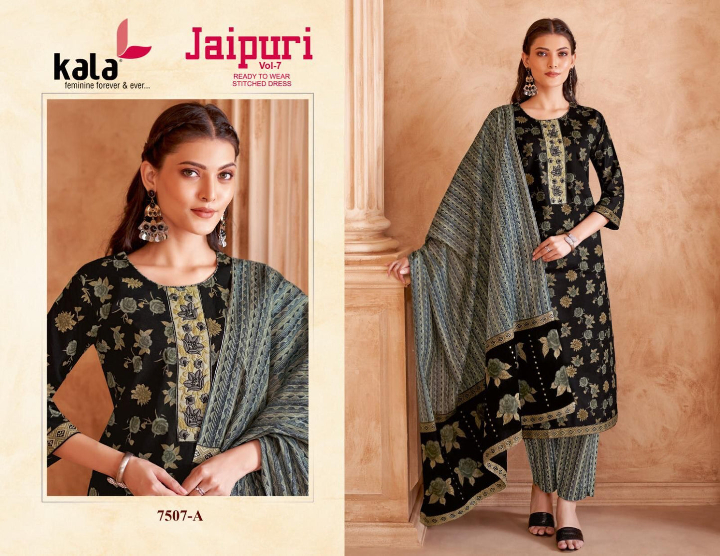 Jaipuri Vol 7 Kala Cotton Readymade Cotton Pant Suits Manufacturer
