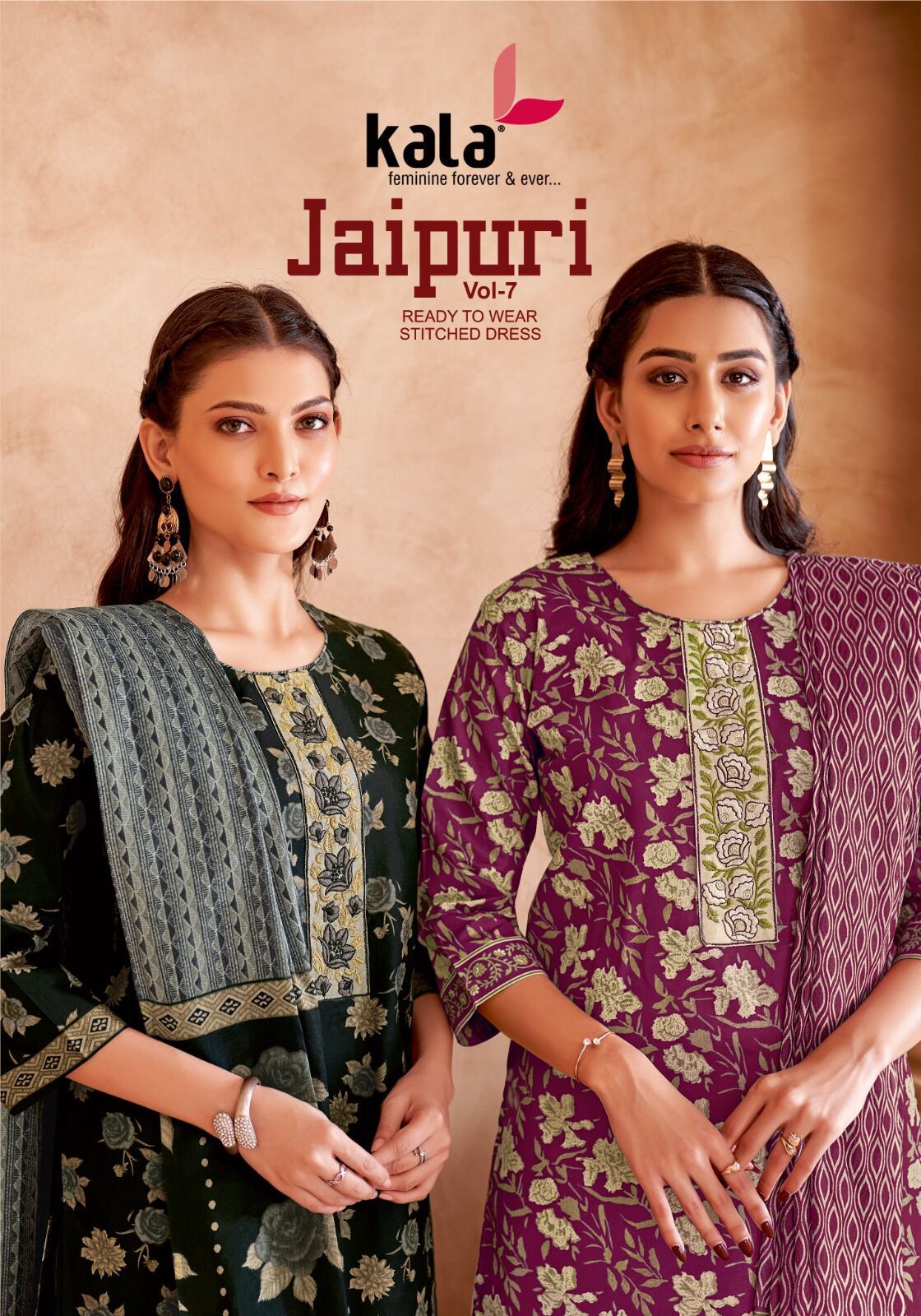 Jaipuri Vol 7 Kala Cotton Readymade Cotton Pant Suits Manufacturer