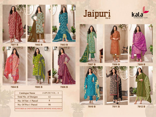 Jaipuri Vol 8 Kala Cotton Dress Material Supplier India