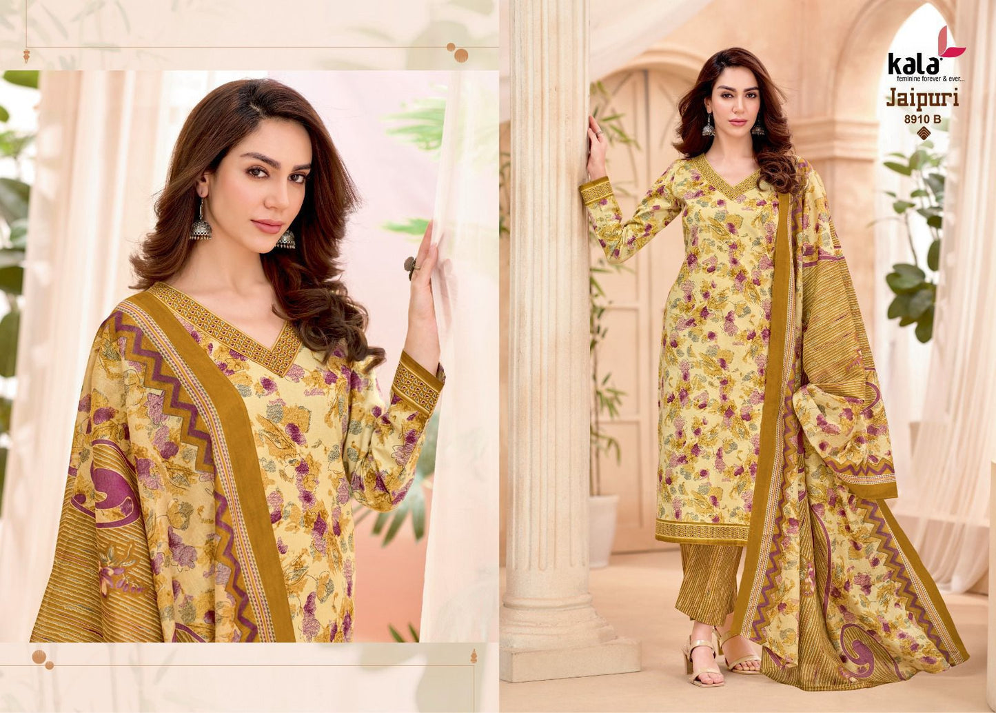 Jaipuri Vol 9 Kala Cotton Dress Material Exporter Ahmedabad