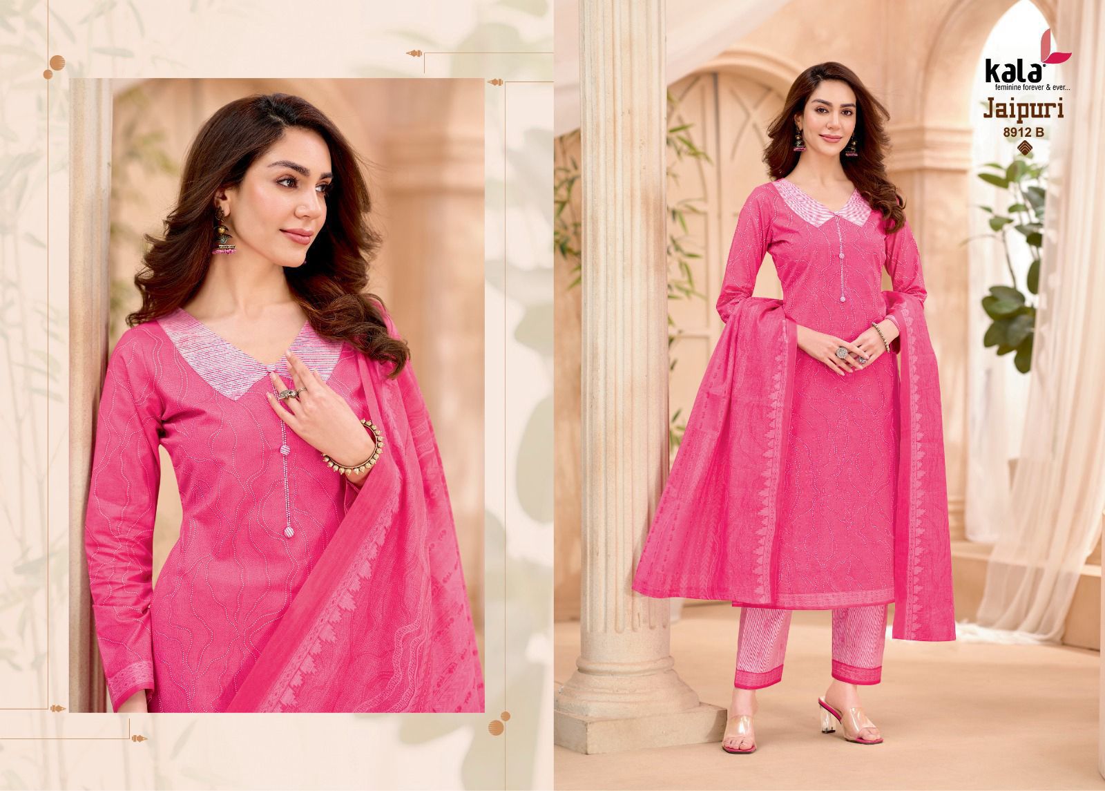 Jaipuri Vol 9 Kala Cotton Dress Material Exporter Ahmedabad