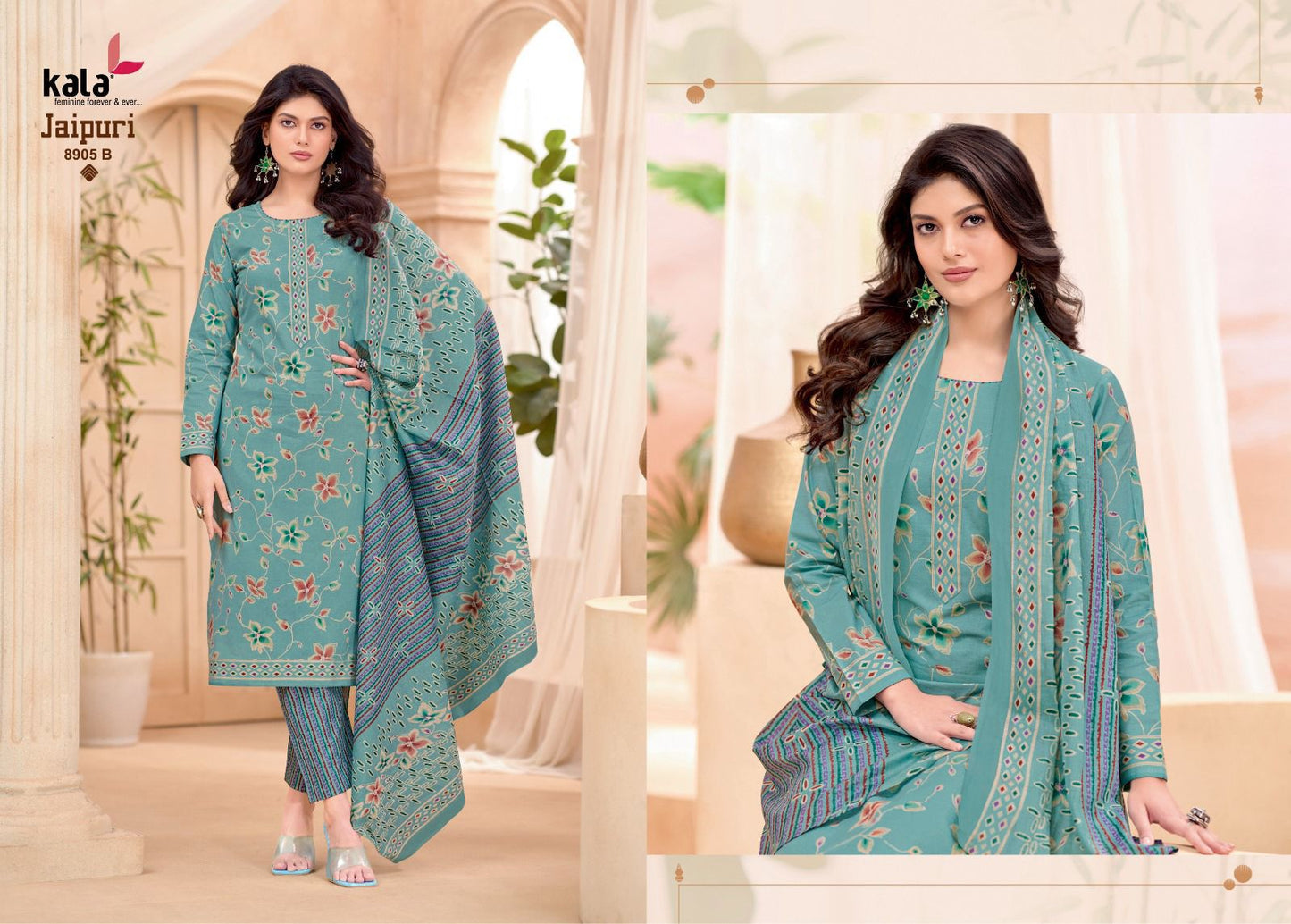 Jaipuri Vol 9 Kala Cotton Dress Material Exporter Ahmedabad
