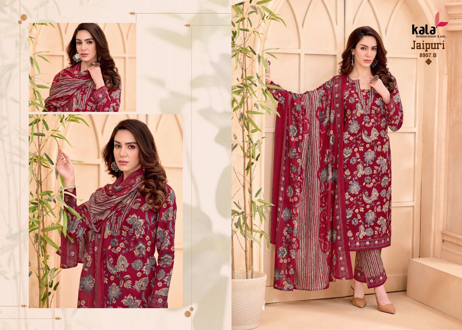 Jaipuri Vol 9 Kala Cotton Dress Material Exporter Ahmedabad