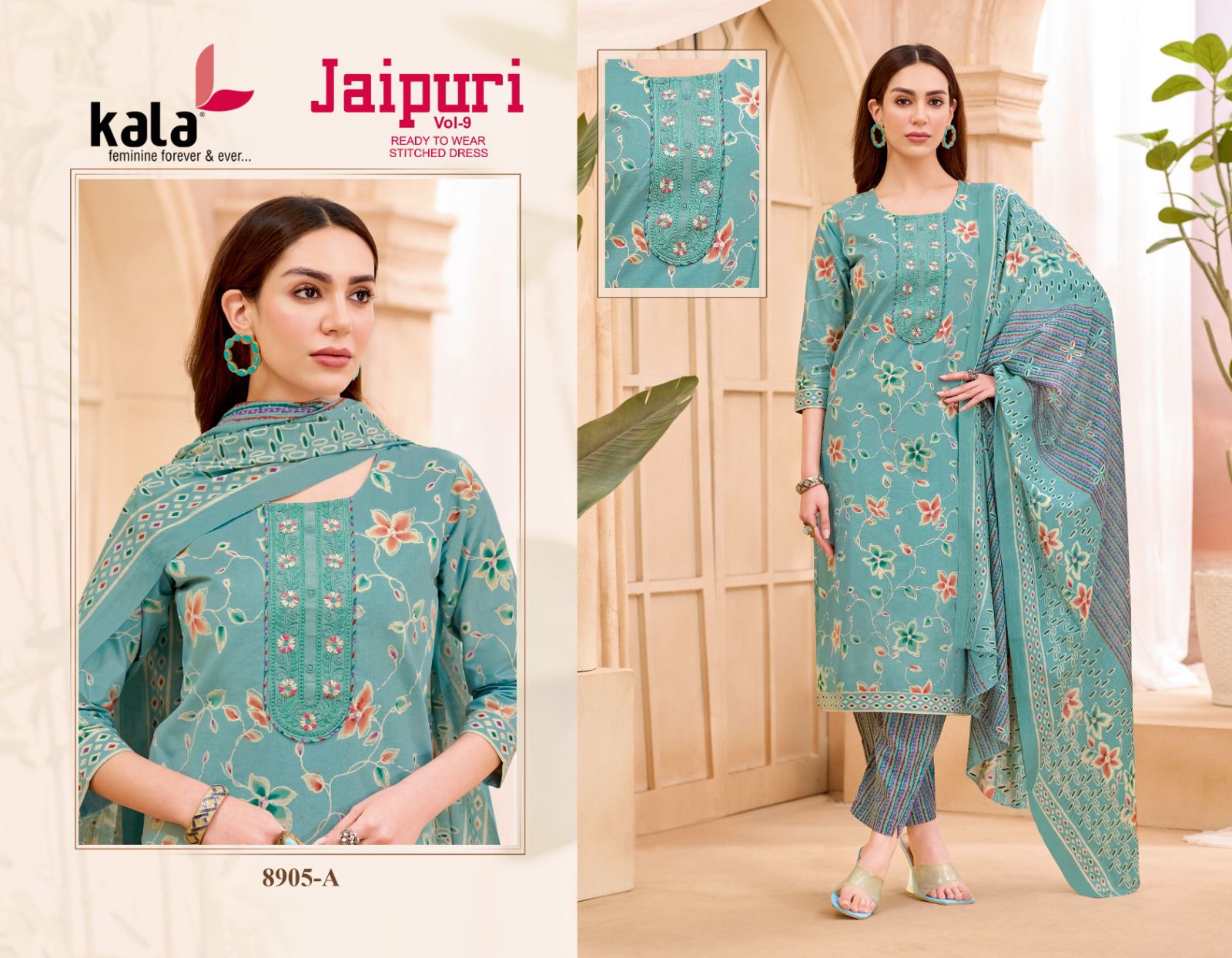 Jaipuri Vol 9 Kala Readymade Cotton Pant Suits Wholesale