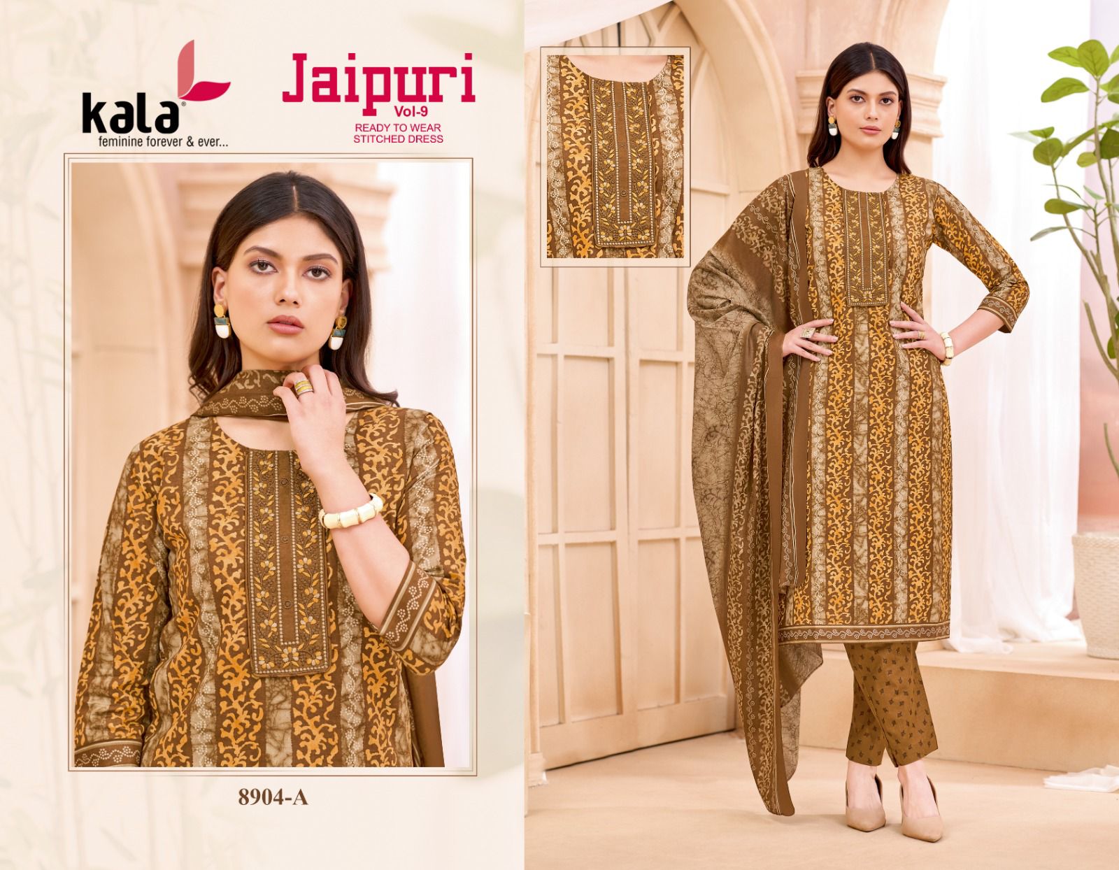Jaipuri Vol 9 Kala Readymade Cotton Pant Suits Wholesale