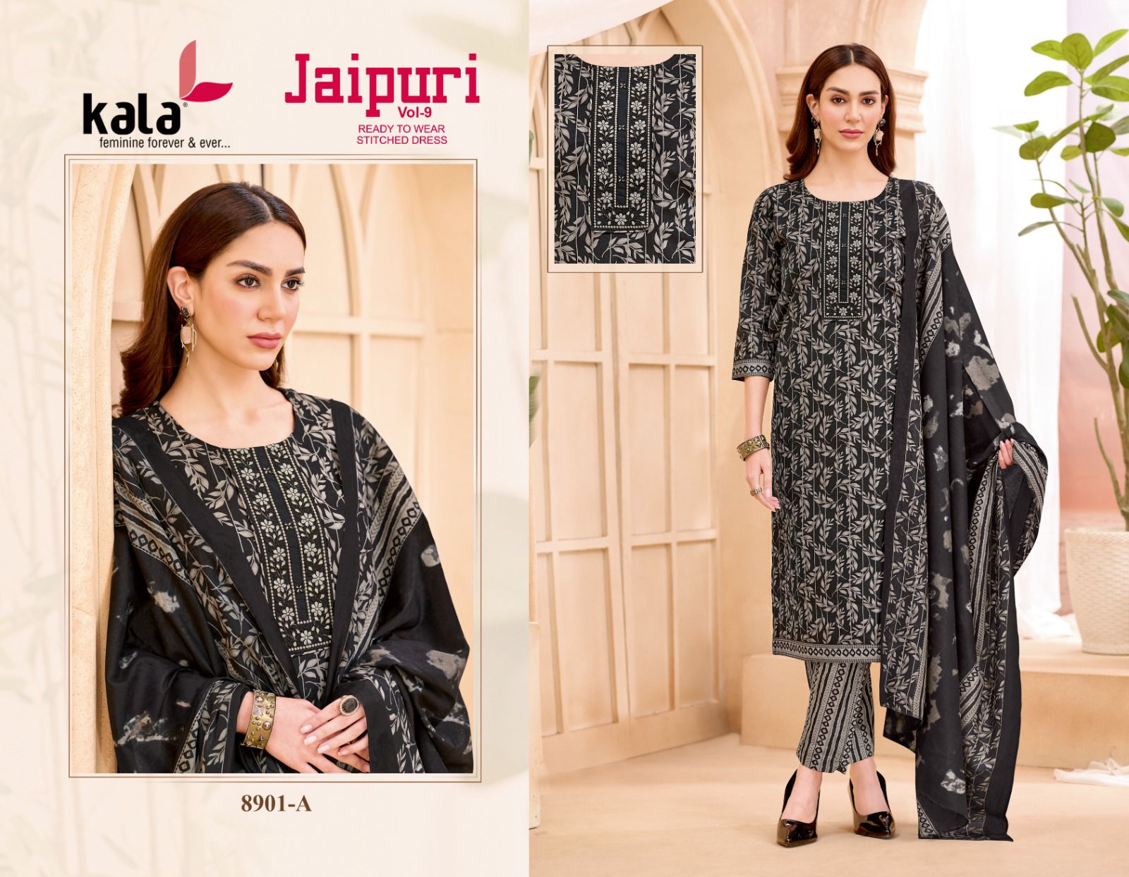 Jaipuri Vol 9 Kala Readymade Cotton Pant Suits Wholesale
