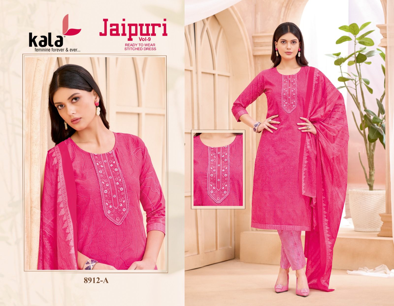 Jaipuri Vol 9 Kala Readymade Cotton Pant Suits Wholesale