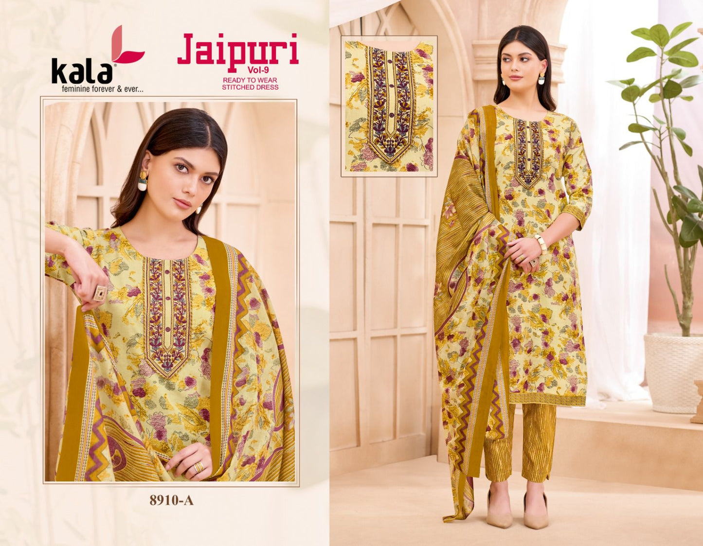 Jaipuri Vol 9 Kala Readymade Cotton Pant Suits Wholesale