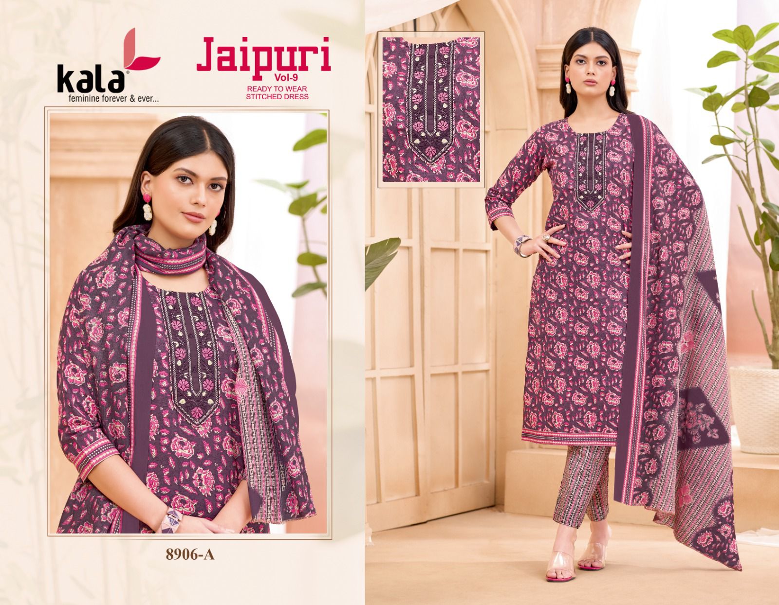 Jaipuri Vol 9 Kala Readymade Cotton Pant Suits Wholesale