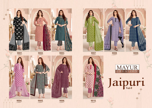 Jaipuri Vol 9 Mayur Creation Cotton Dress Material Supplier India