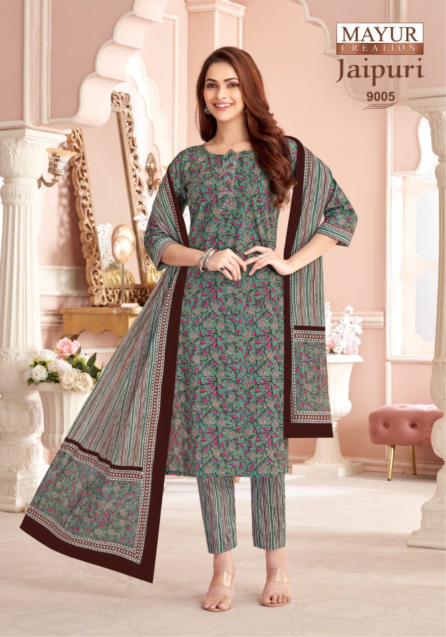 Jaipuri Vol 9 Mayur Creation Readymade Cotton Pant Suits Wholesale Price