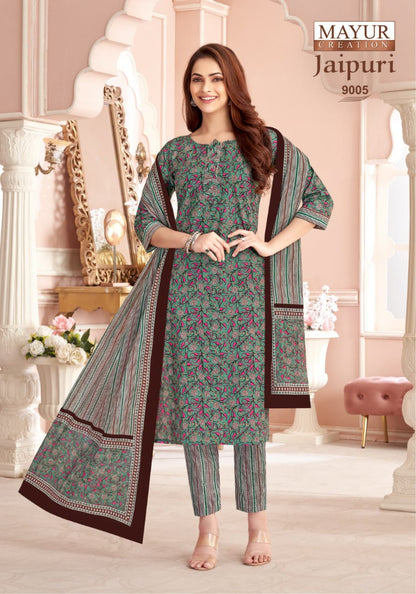 Jaipuri Vol 9 Mayur Creation Readymade Cotton Pant Suits Wholesale Price