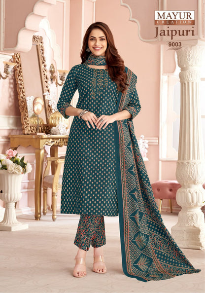 Jaipuri Vol 9 Mayur Creation Readymade Cotton Pant Suits Wholesale Price