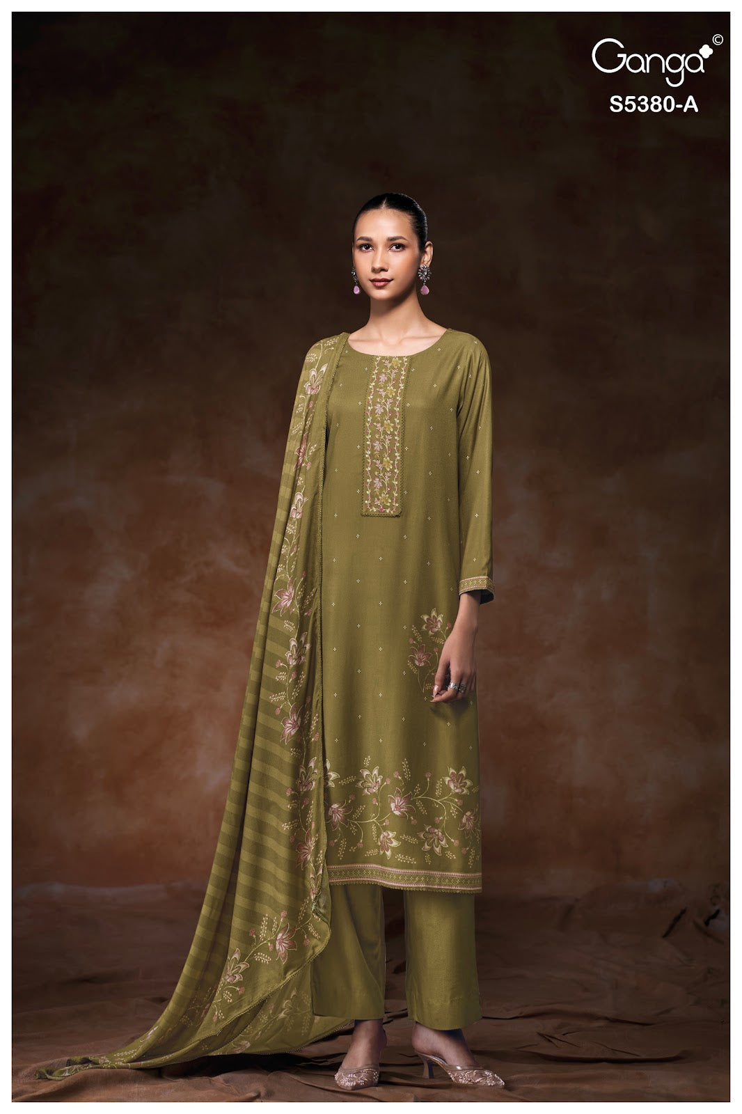 Jaira S5380 Ganga Wool Pashmina Suits Supplier Gujarat