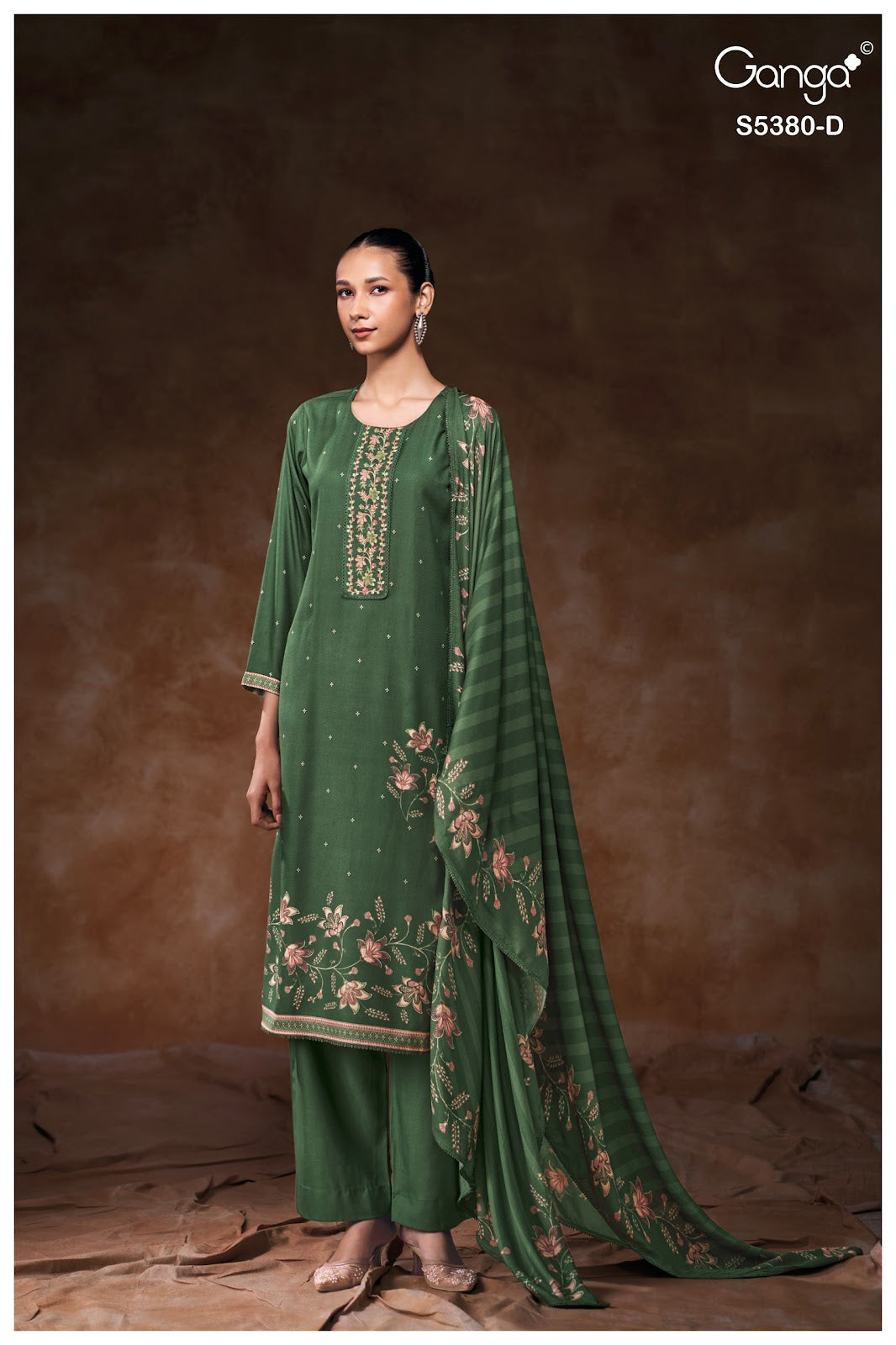 Jaira S5380 Ganga Wool Pashmina Suits Supplier Gujarat
